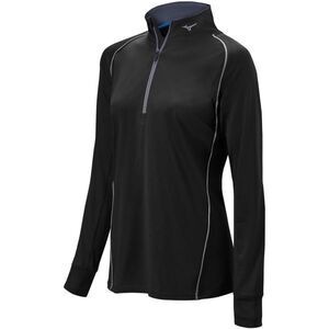 Mizuno Women's Comp 1/2‎ Zip Hitting Top Black Size XS NWT